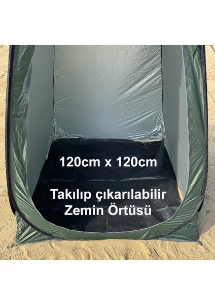 Çok Amaçlı Kamp Wc Duş Giyinme Çadırı Zemin Matlı 120CM x 120CM x 190CM