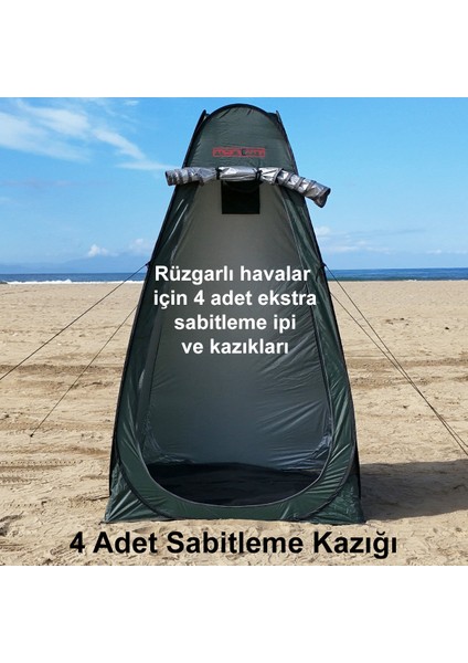 Çok Amaçlı Kamp Wc Duş Giyinme Çadırı Zemin Matlı 120CM x 120CM x 190CM