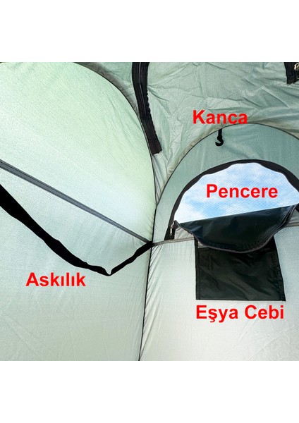 Çok Amaçlı Kamp Wc Duş Giyinme Çadırı Zemin Matlı 120CM x 120CM x 190CM