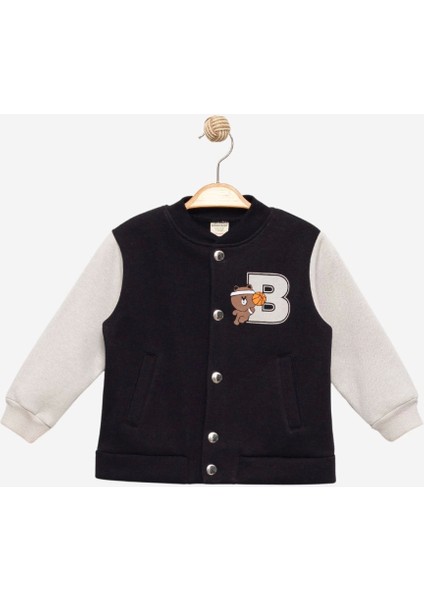 Unısex Kombinli Siyah Kolej Ceketi - Kız Erkek Çocuk Giyim