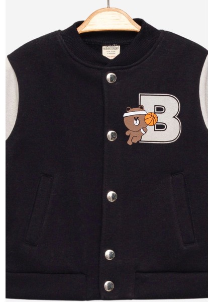 Unısex Kombinli Siyah Kolej Ceketi - Kız Erkek Çocuk Giyim fiyatları