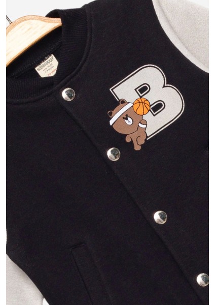 Unısex Kombinli Siyah Kolej Ceketi - Kız Erkek Çocuk Giyim modelleri