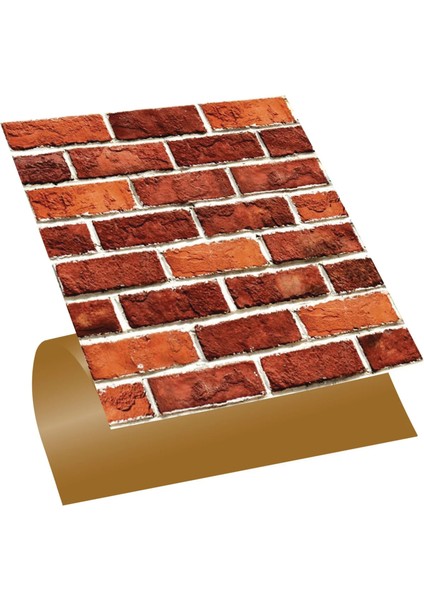 Kendinden Yapışkanlı Kırmızı Tuğla Desenli Pvc Karo 30X30 cm (33 Adet) 3 M2