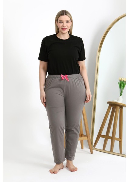 Kadın Pamuklu Büyük Beden Alt Pijama 27559 Vizon indirimleri