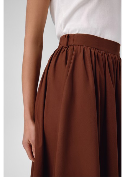 Kahverengi Cep Detaylı Uzun Kloş Etek indirimleri