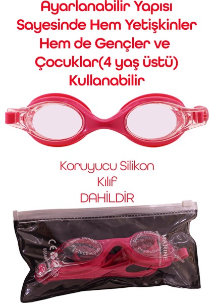 3lü Set Kolluk Bone Çocuk Yüzücü Gözlüğü Su Geçirmez Yüzme Gözlüğü Havuz Deniz Gözlük Pembe 1015