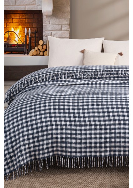 Battaniye Çift Kişilik Akrilik Pamuklu Honey Lacivert modelleri