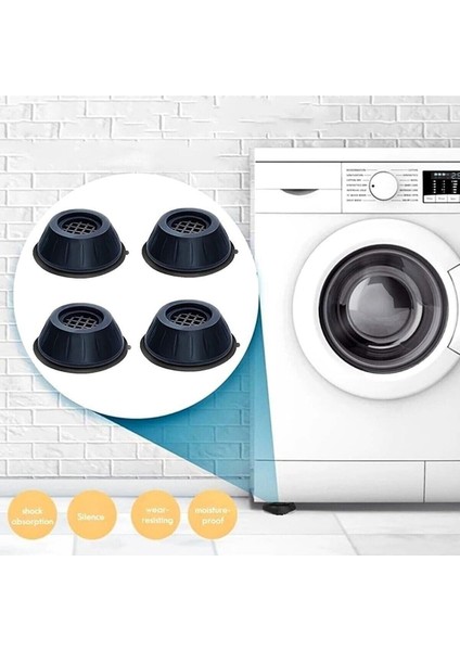 Gürültü Engelleyici ve Kaymaz Titreşim Önleyici Kauçuk Ayak Pedleri Çamaşır Makinesi Stoper 4'lü