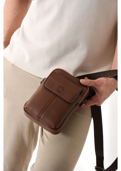 Vegan Deri Erkek Postacı Çanta - Taba modelleri