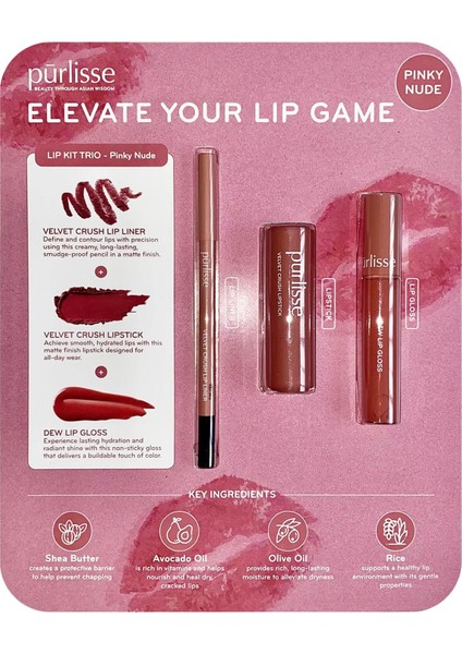 Pinky Nude Üçlü Dudak Bakım Seti