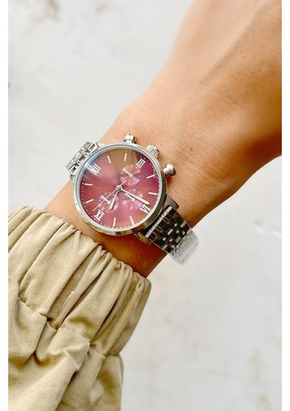 Massa Gri Kordon Bordo Kadran Kadın Kol Saati fiyatları