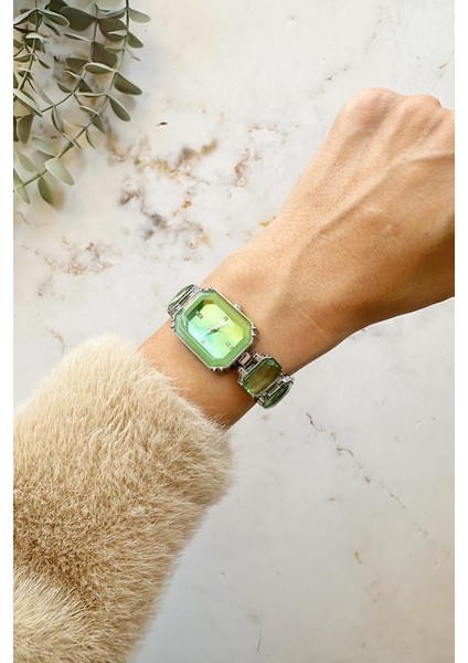 Aosta Yeşil Gümüş Kadın Kol Saati