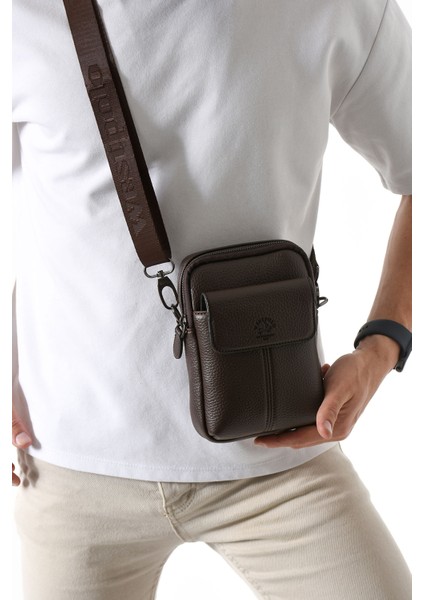 Vegan Deri Erkek Postacı Çanta - Kahverengi fiyatları