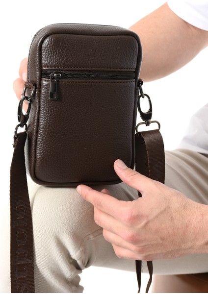 Vegan Deri Erkek Postacı Çanta - Kahverengi fırsatları