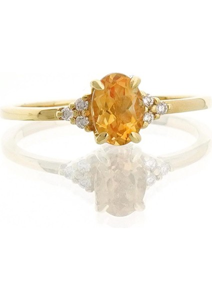 Citrine Oval Tektaş Pırlanta Yüzük - [varyant Taslak] fiyatları