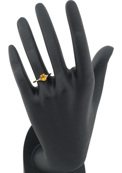 Citrine Oval Tektaş Pırlanta Yüzük - [varyant Taslak] fırsatları