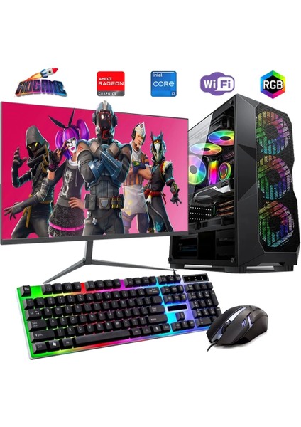 I7 12700F 16GB Ddr4 512GB M2 8gb RX580 24" Monitörlü Oyun Bilgisayarı
