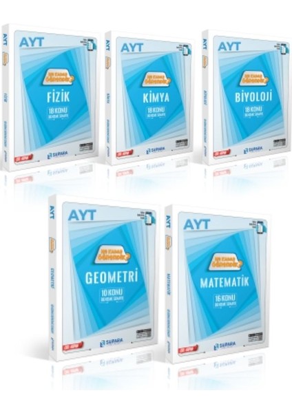 Supara 2025 Ne Kadar Öğrendik Fizik Kimya Biyoloji Geometri Matematik Konu Denemeleri 5 Kitap Set