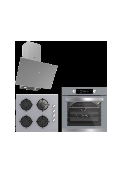 Gri Cam Ankastre Set (3481 FLAM-CS5349S01-BO6501S01)