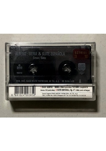 Albeniz Iberia Suite Espanola Smso Batız Kaset (Orjinal Dönem Baskı)