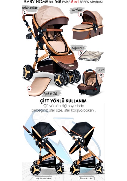 945 Ayrılıp Birleşebilen Travel Sistem Ikiz Bebek Arabası