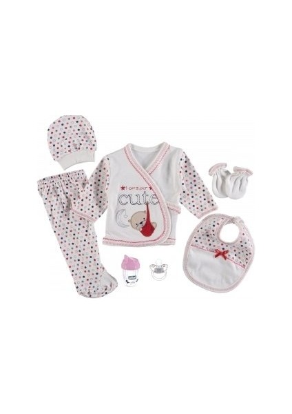 7'li Bebek Zıbın Seti - Cute Baskılı Emzikli