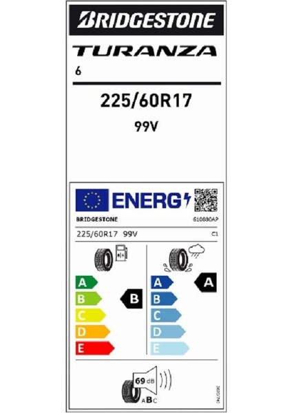 225/60 R17 99V Turanza 6 Suv Oto Yaz Lastiği (Üretim Yılı:2025) fiyatları