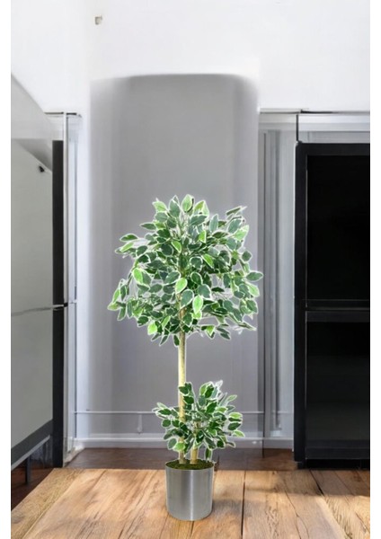 140 cm Ficus Yapay Ağaç Bambu 2 Gövdeli Metal Saksı fiyatları