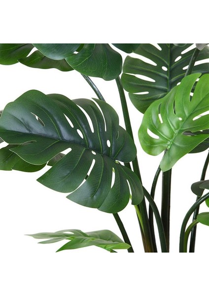 Yapay Ağaç Monstera Deve Tabanı Ağacı 180 cm 16 Yaprak beyaz gold saksı