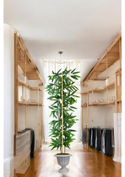 Dekoratif Yapay Yapraklı 3 Gövde Bambu Ağacı 110 cm Bambu nergiz saksı fiyatları