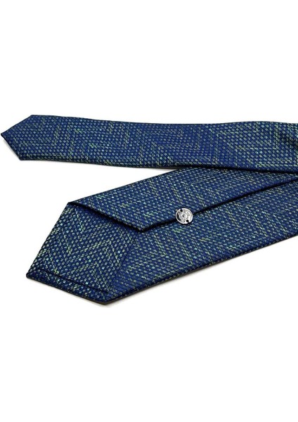 Yeşil - Lacivert Kum Desen Mendilli Klasik Kravat KK12936 modelleri