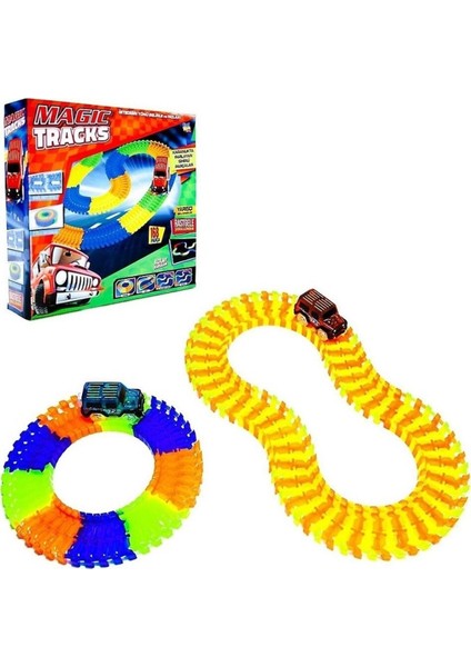 Magıc Track Yarış Pisti Fosforlu Raylar 168 Parça 2.10 cm 1 Arabalı Eğitici Oyuncak Yarış Seti fiyatları