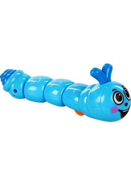 Movable Rotatıng Cute Toy Caterpıllar Eğitici Oyuncak Tırtıl Hareketli Kurmalı Oyuncak Mavi Tırtıl