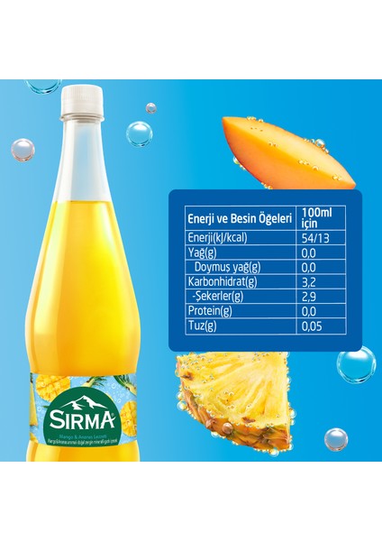 Mango & Ananas Aromalı C Vitaminli Maden Suyu 1 lt x 6 Adet