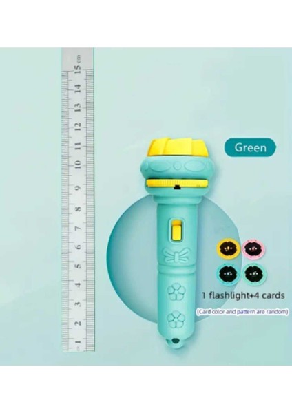 Cocuklar Için Uyku Zamani Oyuncagi. Eğlenceli Projeksiyon El Feneri Yesil