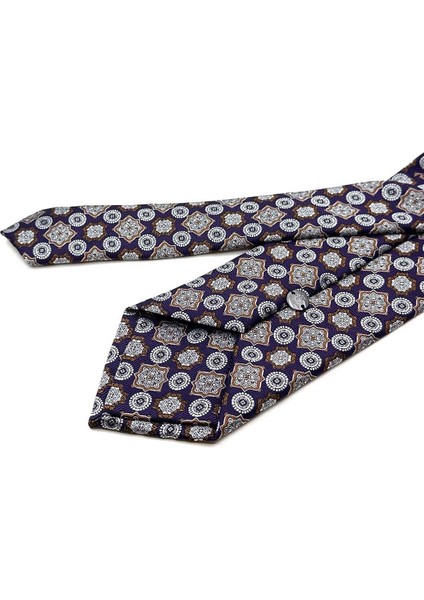 Mürdüm Motif Desen Mendilli Klasik Kravat KK12969