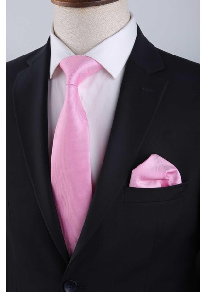 Pembe Düz Mendilli Klasik Kravat KK13160 fiyatları