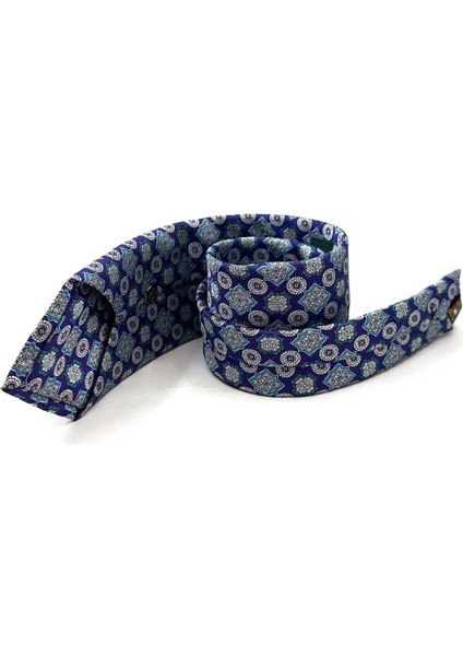Mor Motif Desen Mendilli Klasik Kravat KK12970
