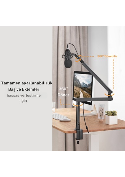 MMS-08 BROADCAST STUDIO GAMING MİKKROFON STAND