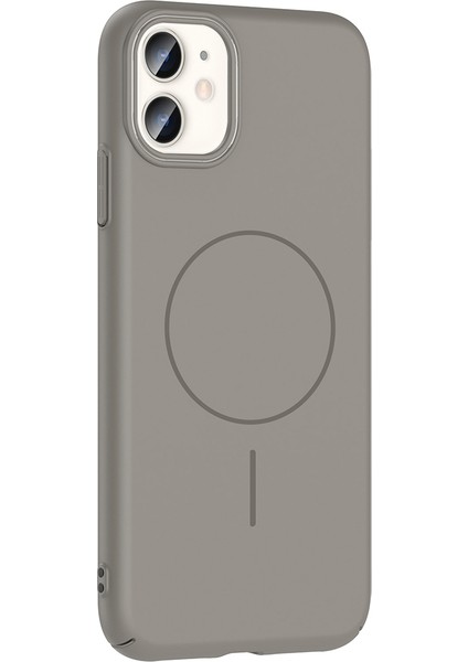 Apple iPhone 11 Uyumlu Kılıf Ruby Magsafe Şarj Özellikli Gri + Ekran Koruyucu