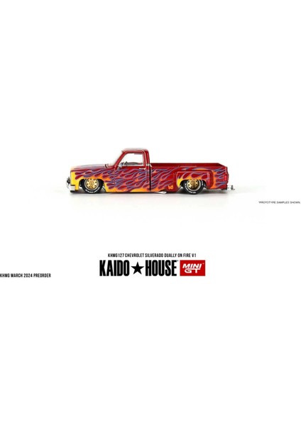 1/64 Kaidohouse Chevrolet Silverado Dually On Fire V1 KHMG127