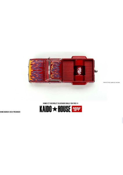 1/64 Kaidohouse Chevrolet Silverado Dually On Fire V1 KHMG127