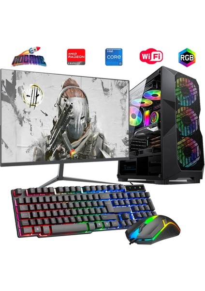I5 14400F 16GB Ddr4 512GB M2 8gb RX580 24" Monitörlü Oyun Bilgisayarı