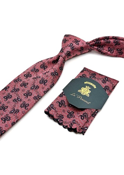 Mercan Şal Desen Mendilli Klasik Kravat KK12931 fiyatları
