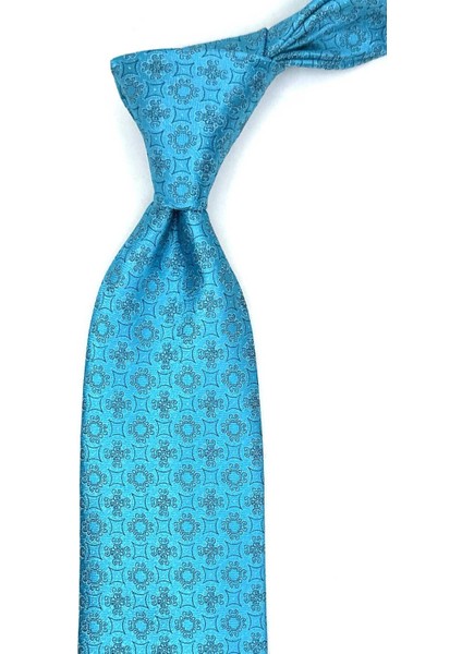 Cam Göbeği Motif Desen Mendilli Klasik Kravat KK12839