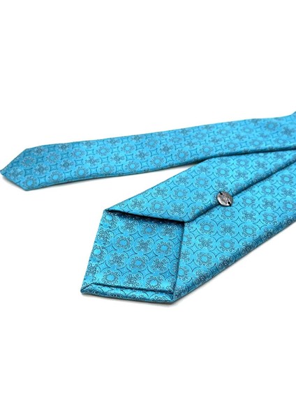 Cam Göbeği Motif Desen Mendilli Klasik Kravat KK12839