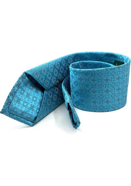 Cam Göbeği Motif Desen Mendilli Klasik Kravat KK12839