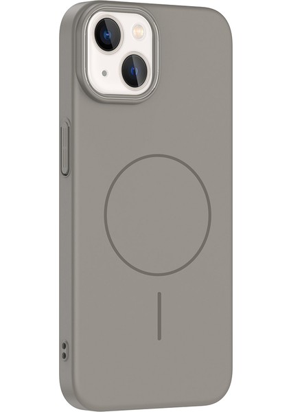 Apple iPhone 13 Uyumlu Kılıf Ruby Magsafe Şarj Özellikli Gri