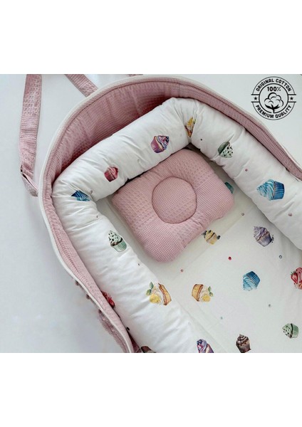Cup Cake Çantalı Babynest Taşınabilir Anne Yanı Babynest