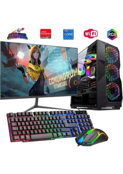I7 14700F 32GB Ddr4 1tb M2 8gb RX580 24" Monitörlü Oyun Bilgisayarı
